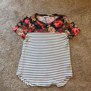 Floral / striped top